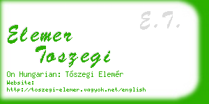 elemer toszegi business card