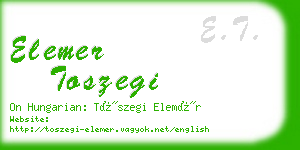 elemer toszegi business card